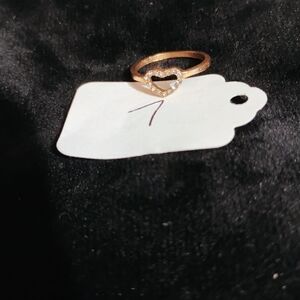 Gold Heart Ring with Crystal Accents